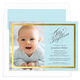 Blue Gold Foil Frame Photo Baptism Invitations Image 3 of 3